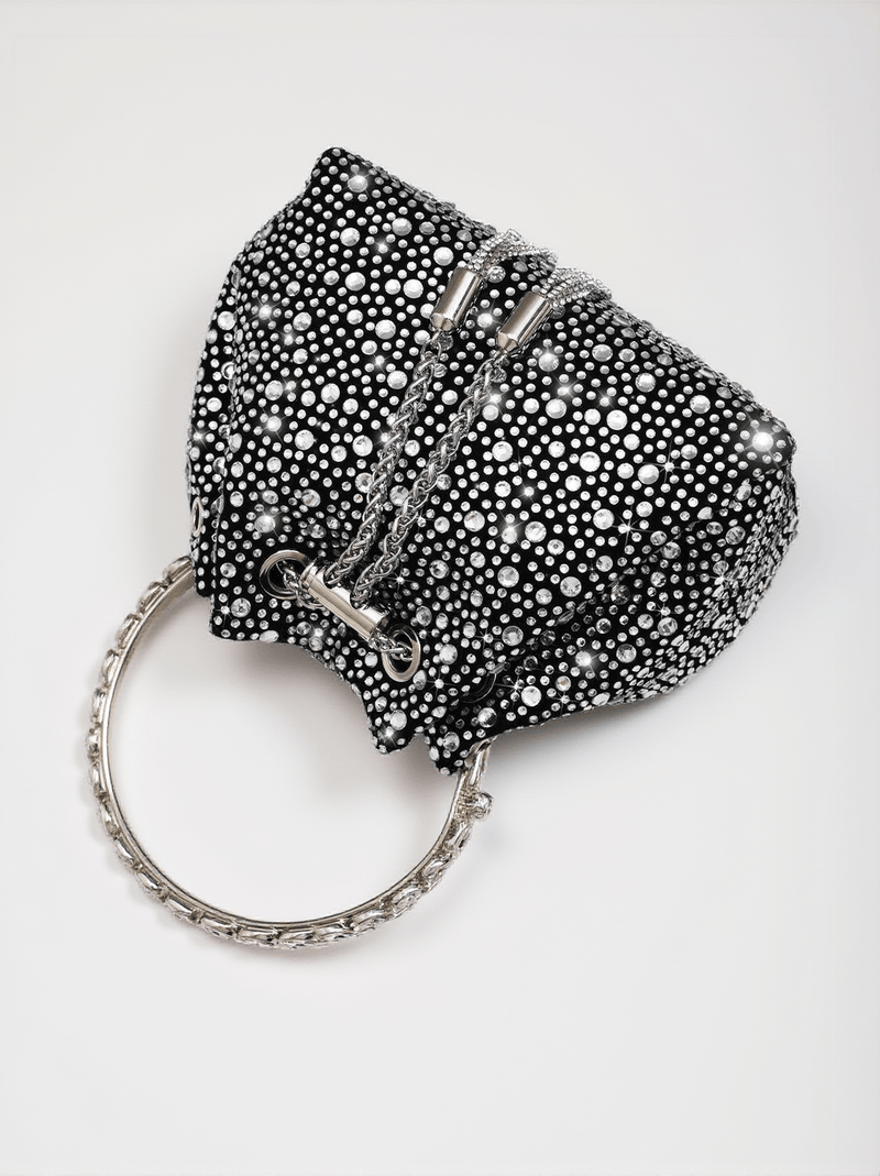 Mattea Crystal Embellished Bucket Bag In Black