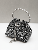 Mattea Crystal Embellished Bucket Bag In Black