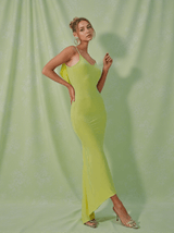 Marzia Backless Maxi Dress In Green