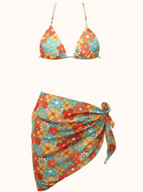 Dina Floral Bikini Three Piece Set