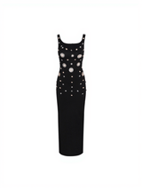 Lucasta Sleeveless Rhinestone Split Dress