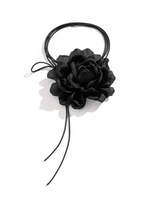 Rosie Black Flower Mesh Choker