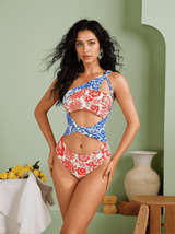 Emile Color Clash Floral One Piece Swimsuit