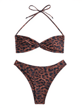 Callum Leopard Twisted Bikini Two Piece Set