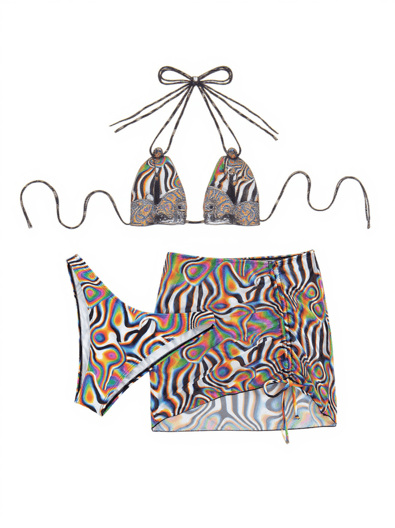 Kenzo Stripe Bikini Three Piece Set