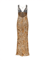 Svea Lace Leopard Printed Maxi Dress