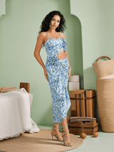 Gaviria Flower Cutout Swimwear Two Piece Set