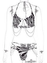 Loxley Zebra Chain Bikini Two Piece Set