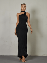 Toula Backless Maxi Dress In Black