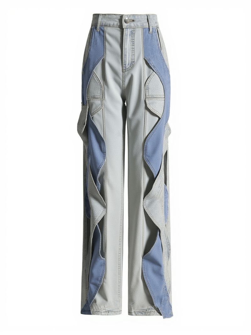 Mehetabel Cutout Denim Pants In Light Blue