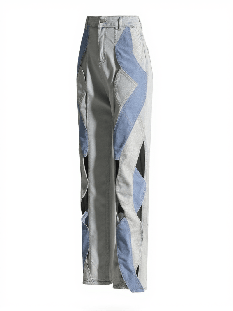 Mehetabel Cutout Denim Pants In Light Blue