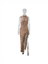 Yusuf Sleeveless Asymmetric Sequin Dress