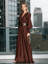 Cosmo V Neck Belted Maxi Dress