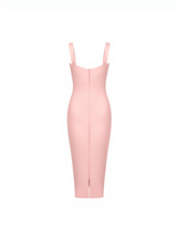 Finbar Patchwork Lace Bandage Dress In Pink