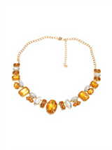 Craco Crystal Embellished Necklace In Yellow