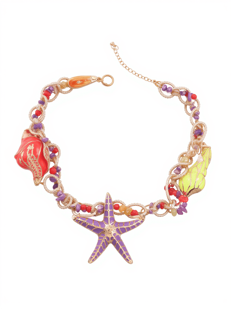 Shinju Conch Starfish Bead Necklace