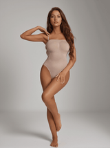 Artie Removable Straps Thong Bodysuit In Nude