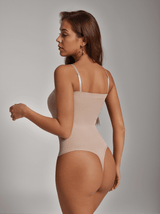 Artie Removable Straps Thong Bodysuit In Nude