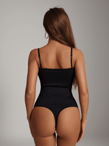 Artie Removable Straps Thong Bodysuit In Black