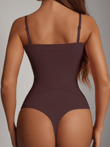 Artie Removable Straps Thong Bodysuit In Brown