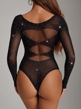 Giles Long Sleeve Rhinestone Knit Bodysuit