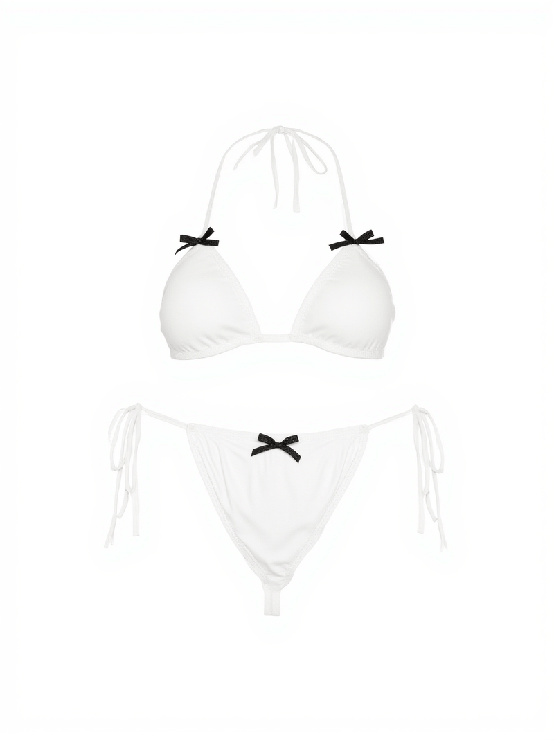 Brako Bow Bikini Two Piece Set In White