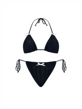 Brako Bow Bikini Two Piece Set In Black