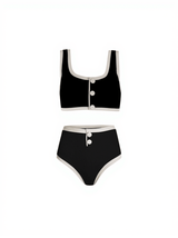 Jacoby Button Bikini Two Piece Set In Black