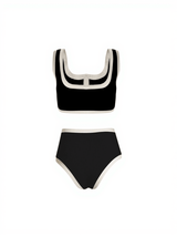 Jacoby Button Bikini Two Piece Set In Black