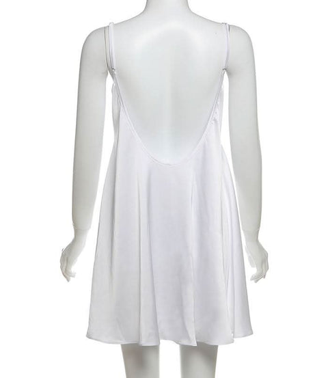 Luxe Silky Lace-Trim Mini Slip Dress for Women - Effortless Fall Loungewear & Romantic Nights