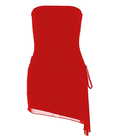 The 'Allure' Black Ruched Mini Dress - Strapless, Adjustable & Chic for Fall Nights Out