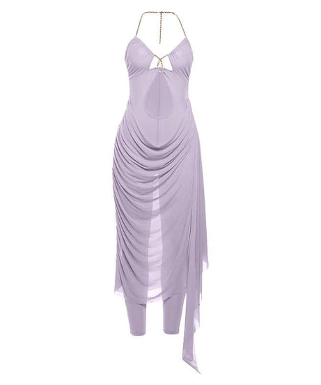 Ocean Mist Chain Halter Cutout Maxi Dress - Your Glamorous Statement for Holiday Parties & Tropical Getaways