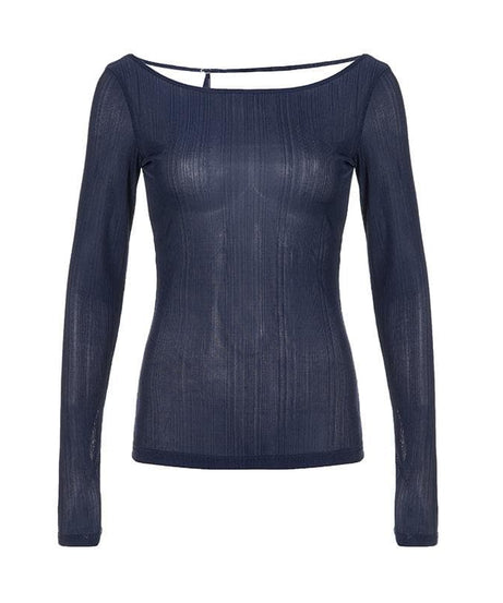 Effortless Chic: The Open Back Ribbed Knit Long Sleeve Top - Fall's Must-Have Statement Piece