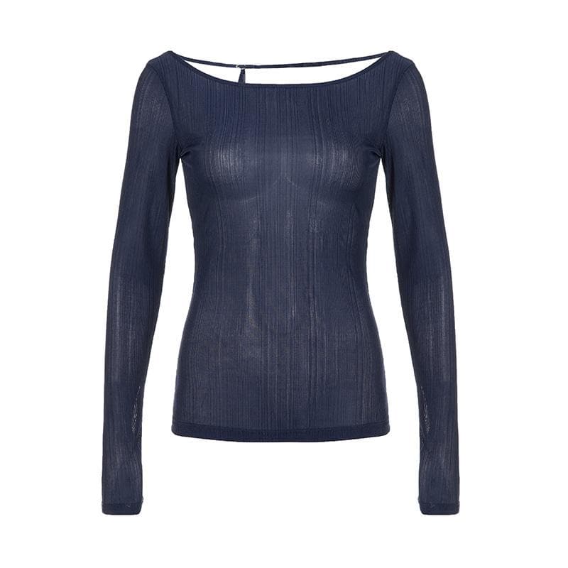 Effortless Chic: The Open Back Ribbed Knit Long Sleeve Top - Fall's Must-Have Statement Piece