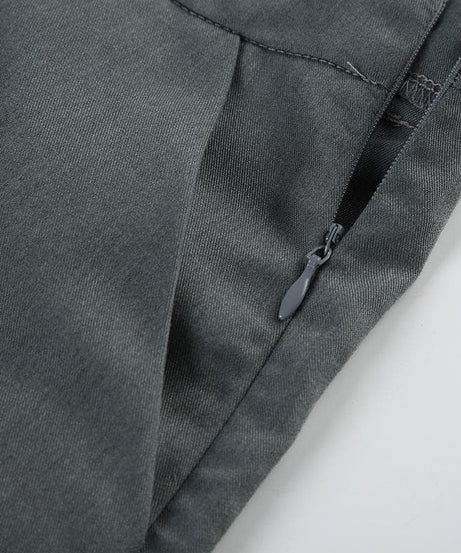 Women's Effortless Wide Leg Trousers - Dark Grey Fall Style with Stretch & Flattering Medium Rise