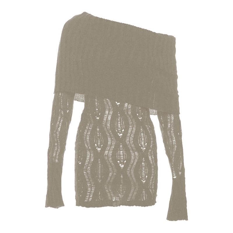 Sultry Black Crochet Off-Shoulder Mini Dress - Fall Party & Night Out Essential