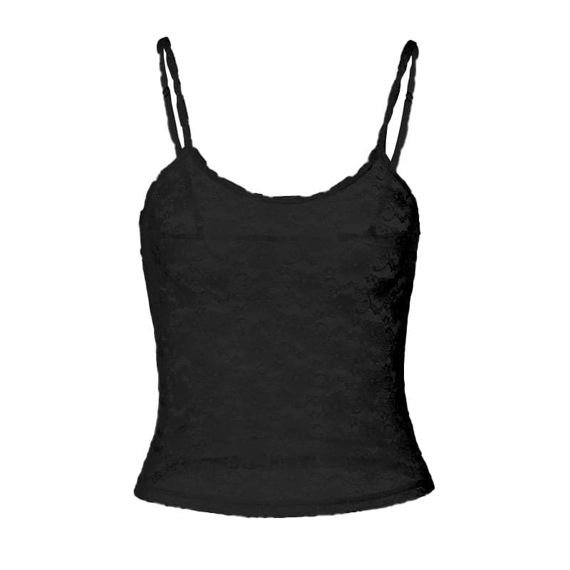 Delicate Dream: Y2K Sheer Lace Backless Cami Top – Your Go-To for Fall & Date Nights