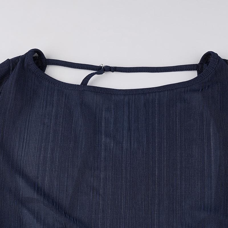 Effortless Chic: The Open Back Ribbed Knit Long Sleeve Top - Fall's Must-Have Statement Piece