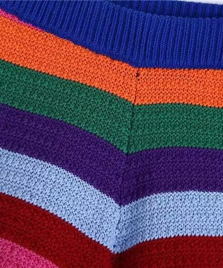 Vibrant Retro Knit Vest & Shorts Set - Cozy Fall Transition Style