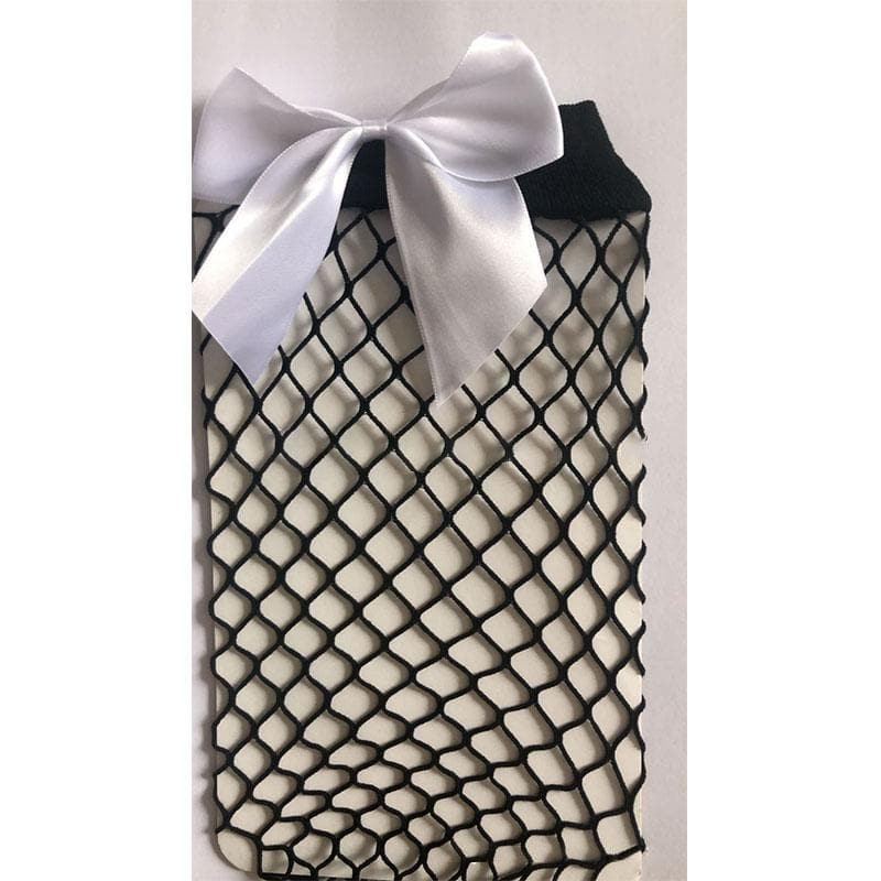 Chic Bowknot Fishnet Thigh High Stockings – Elevate Your Fall & Halloween Style
