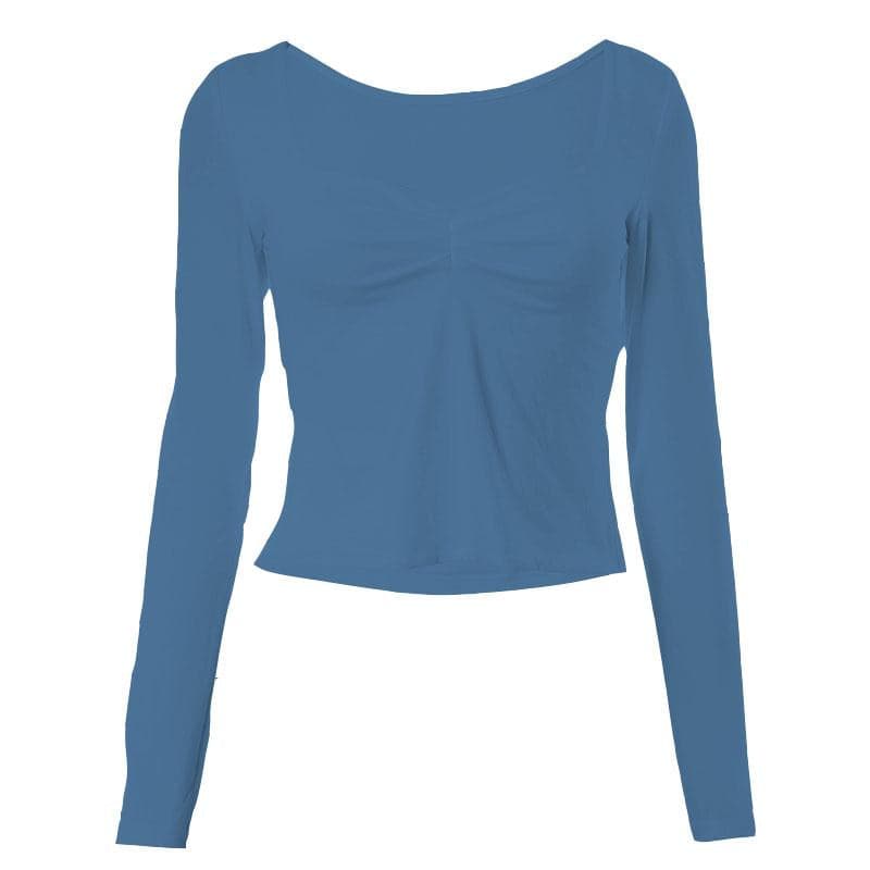 Fall Favorite Ruched Square Neck Long Sleeve Top | Flattering Bodycon Chic