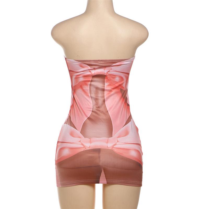 Wrapped in Style: Daring Illusion Bow Mini Dress - Perfect for Halloween & Party Season