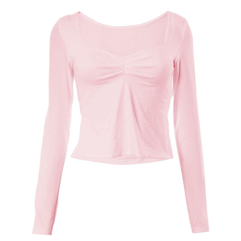 Fall Favorite Ruched Square Neck Long Sleeve Top | Flattering Bodycon Chic