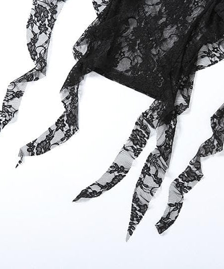 Gothic Enchantress Black Lace Cut-Out Midi Dress - Perfect for Halloween & Fall Parties