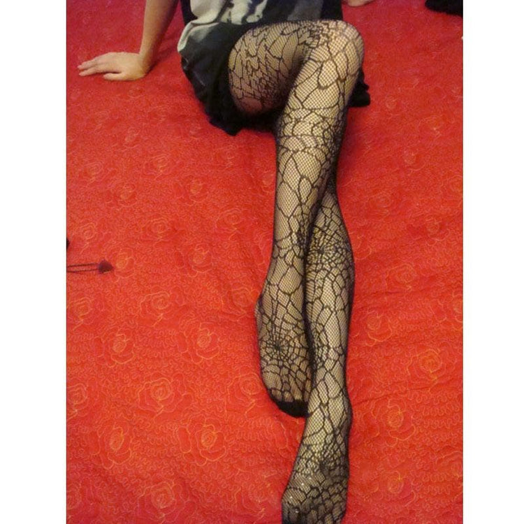 Spooky Chic Spiderweb Fishnet Tights for Halloween & Beyond | Women's Gothic Pantyhose