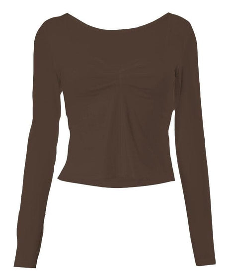 Fall Favorite Ruched Square Neck Long Sleeve Top | Flattering Bodycon Chic