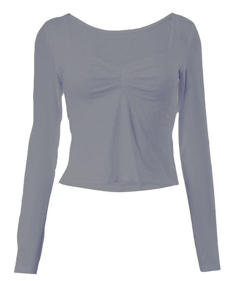 Fall Favorite Ruched Square Neck Long Sleeve Top | Flattering Bodycon Chic