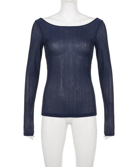Effortless Chic: The Open Back Ribbed Knit Long Sleeve Top - Fall's Must-Have Statement Piece