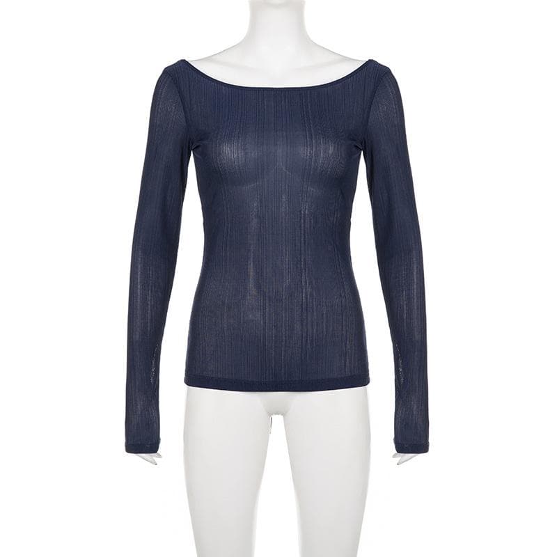 Effortless Chic: The Open Back Ribbed Knit Long Sleeve Top - Fall's Must-Have Statement Piece