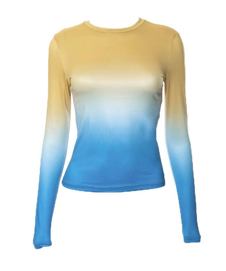 Ocean Sunset Ombre Long Sleeve Top - Your Chic Fall & Winter Wardrobe Staple